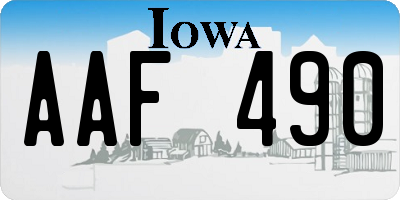 IA license plate AAF490