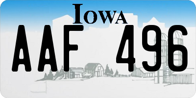 IA license plate AAF496