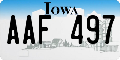 IA license plate AAF497