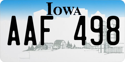 IA license plate AAF498