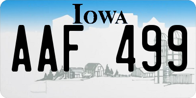 IA license plate AAF499