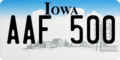 IA license plate AAF500