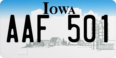 IA license plate AAF501