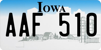 IA license plate AAF510