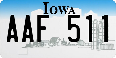 IA license plate AAF511