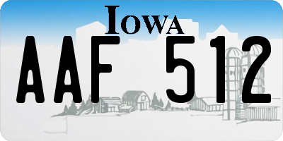 IA license plate AAF512