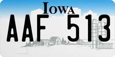 IA license plate AAF513