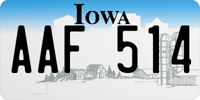 IA license plate AAF514
