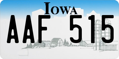 IA license plate AAF515