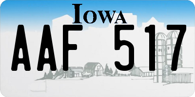 IA license plate AAF517