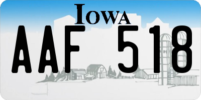 IA license plate AAF518