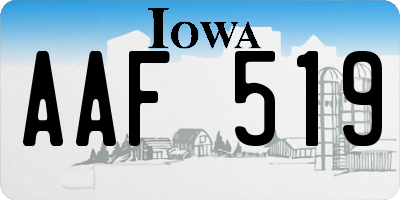 IA license plate AAF519