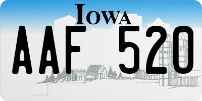 IA license plate AAF520