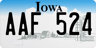 IA license plate AAF524