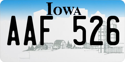 IA license plate AAF526