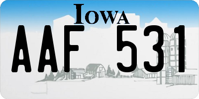 IA license plate AAF531