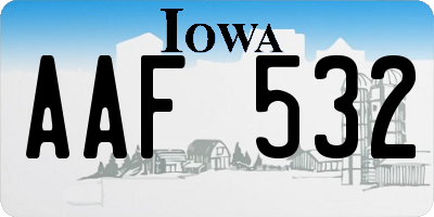 IA license plate AAF532