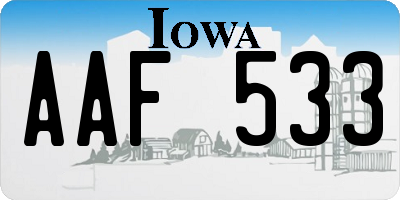 IA license plate AAF533