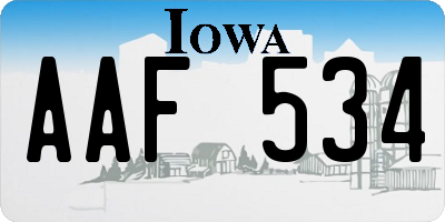 IA license plate AAF534