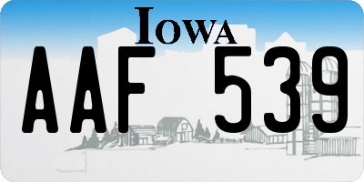 IA license plate AAF539