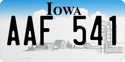 IA license plate AAF541