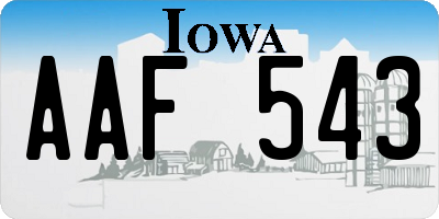 IA license plate AAF543