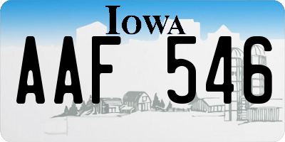 IA license plate AAF546