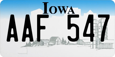 IA license plate AAF547