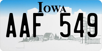 IA license plate AAF549