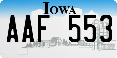 IA license plate AAF553