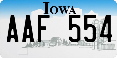 IA license plate AAF554