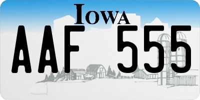 IA license plate AAF555