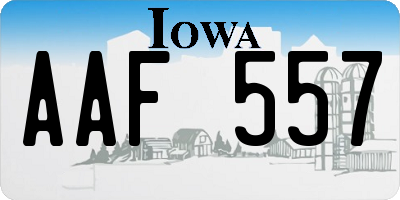 IA license plate AAF557