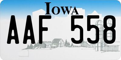 IA license plate AAF558