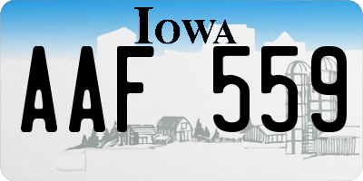 IA license plate AAF559