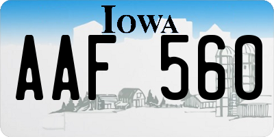 IA license plate AAF560