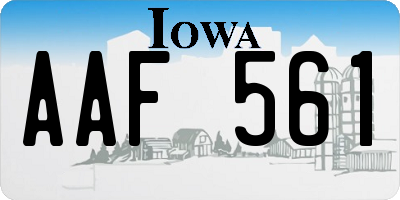 IA license plate AAF561