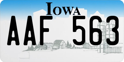 IA license plate AAF563