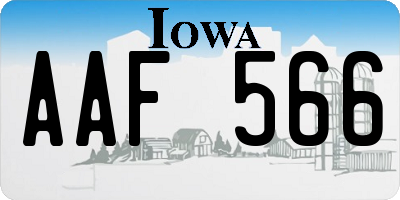 IA license plate AAF566