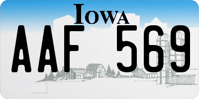 IA license plate AAF569