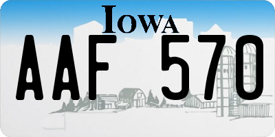 IA license plate AAF570