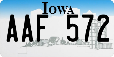 IA license plate AAF572