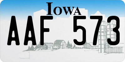 IA license plate AAF573