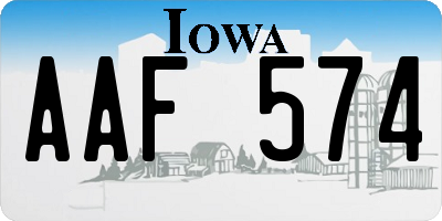 IA license plate AAF574