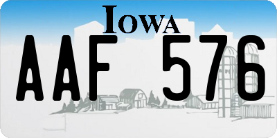 IA license plate AAF576