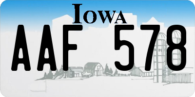 IA license plate AAF578