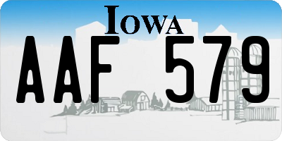 IA license plate AAF579