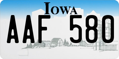 IA license plate AAF580