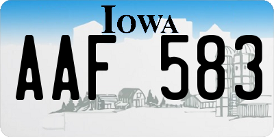 IA license plate AAF583