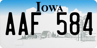 IA license plate AAF584